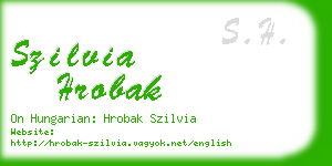 szilvia hrobak business card